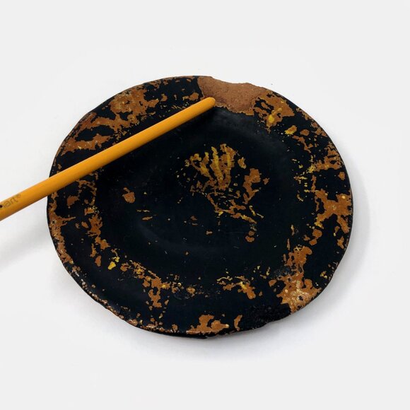 Antique Hand Painted Glass Tobacco Humidor Jar - Picture 3 of 4